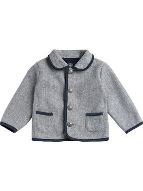 Edgehill Collection Classic Grey Kids' Jacket with Navy Trim